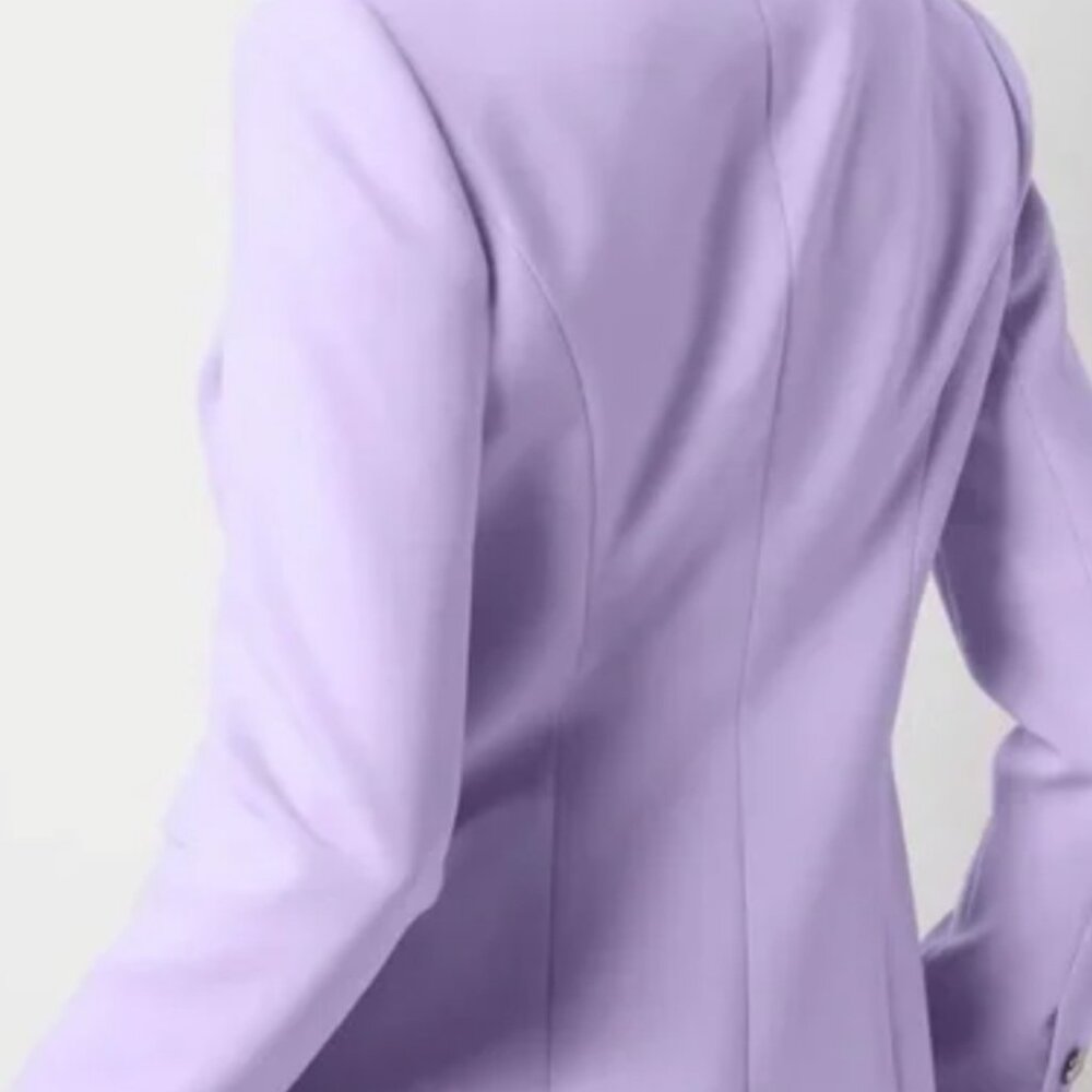 White House black market cropped lavender studio blazer and matching pants 0 - Picture 4 of 11